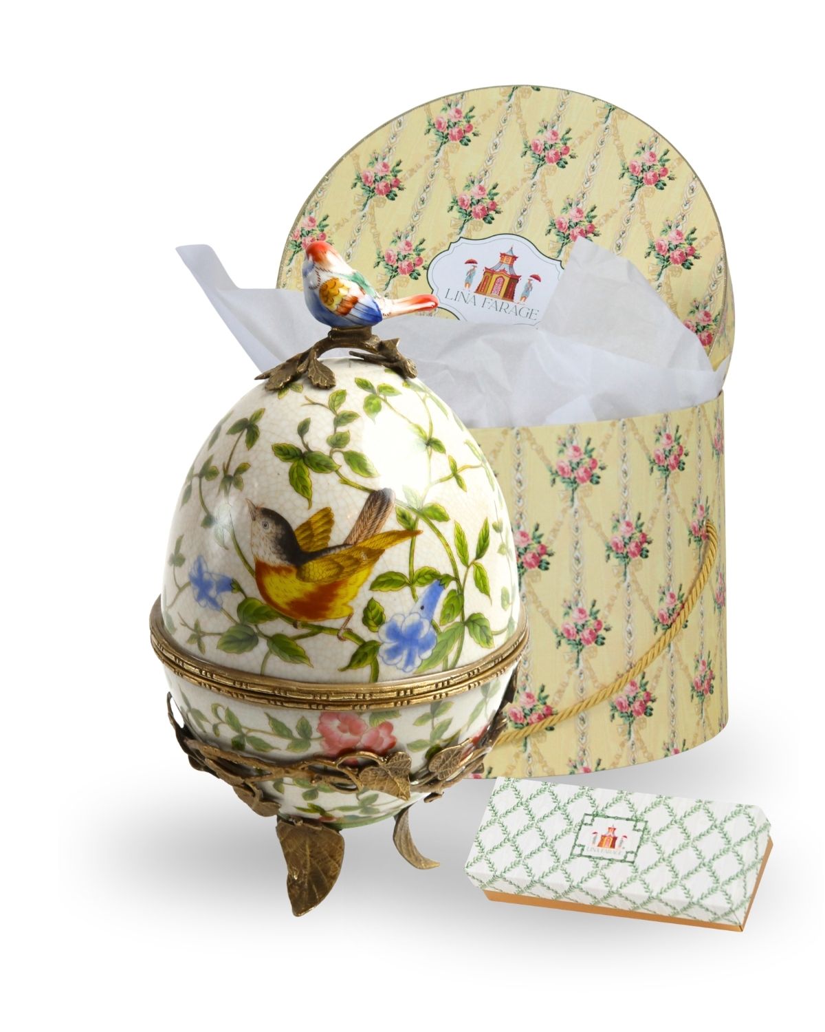 Cappelliera con Uovo di Porcellana "Giardino Segreto"