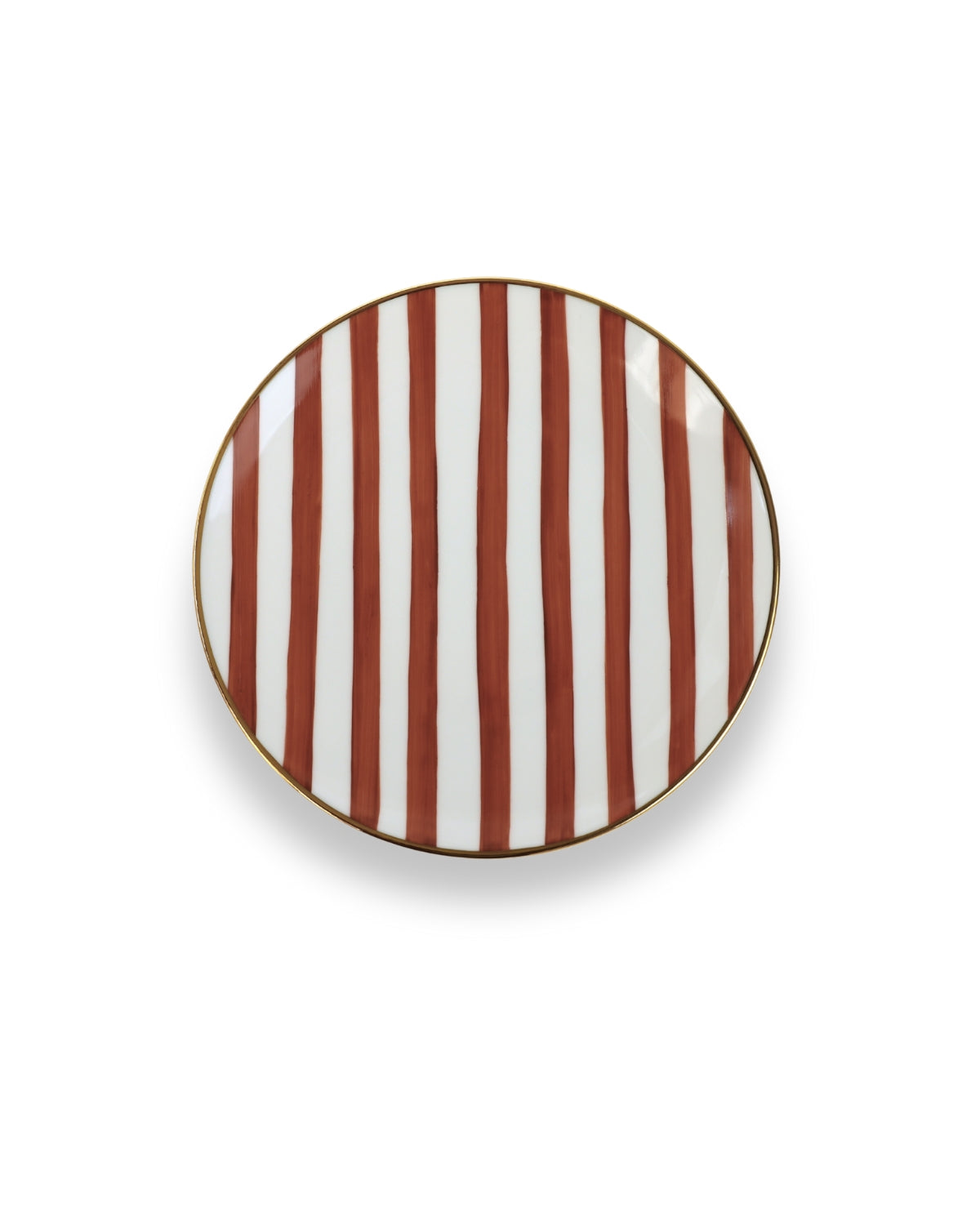 Piatto da Dessert "Righe" Marrone