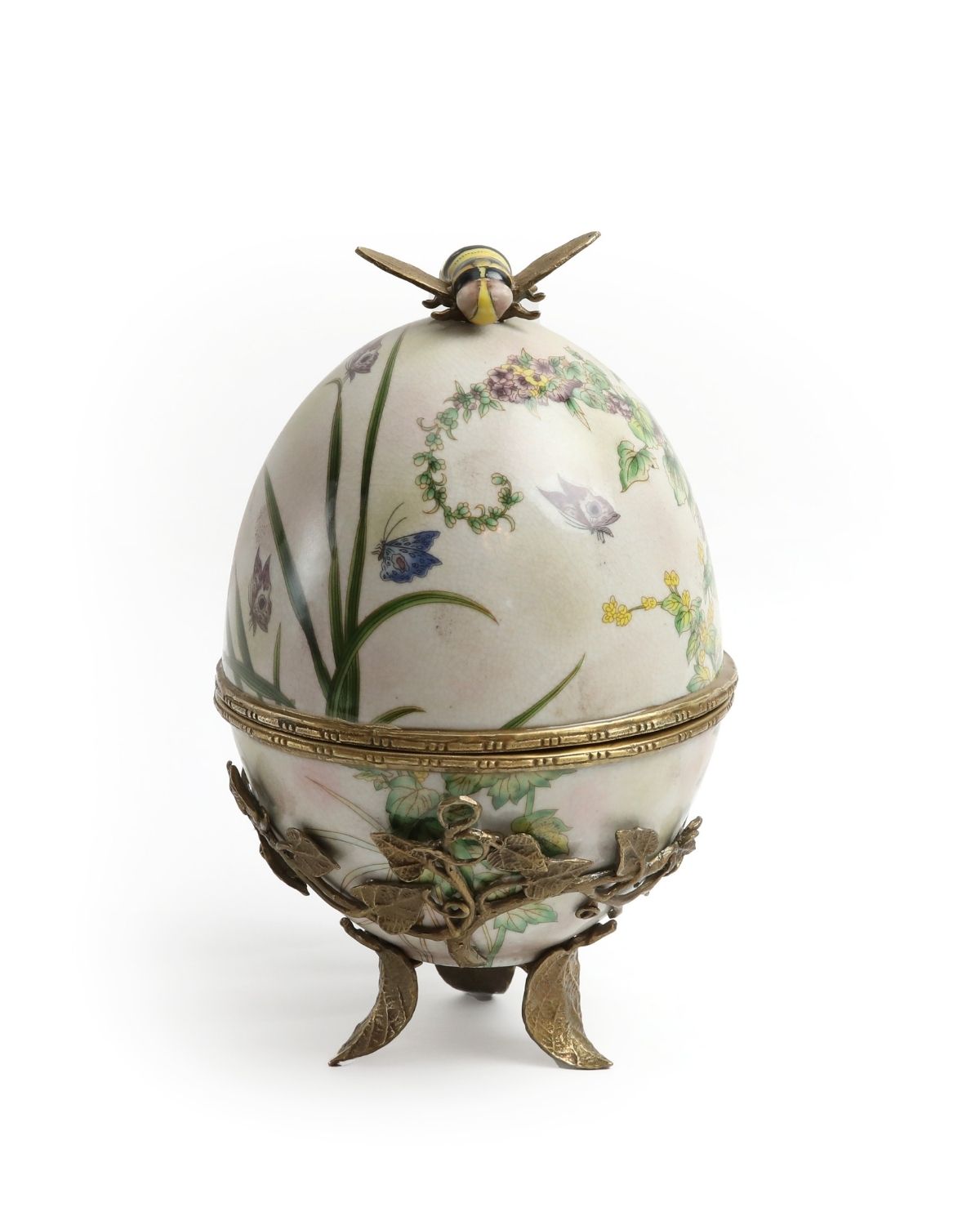 Cappelliera con Uovo di Porcellana Ape Regina