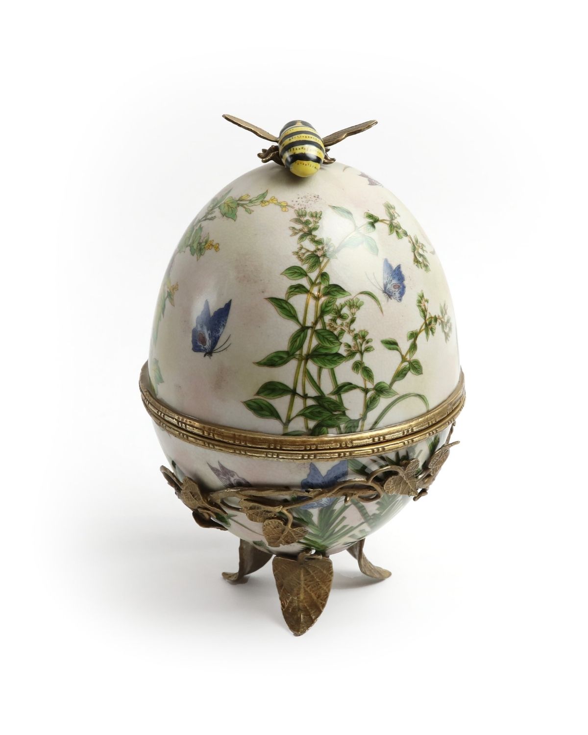 Cappelliera con Uovo di Porcellana Ape Regina