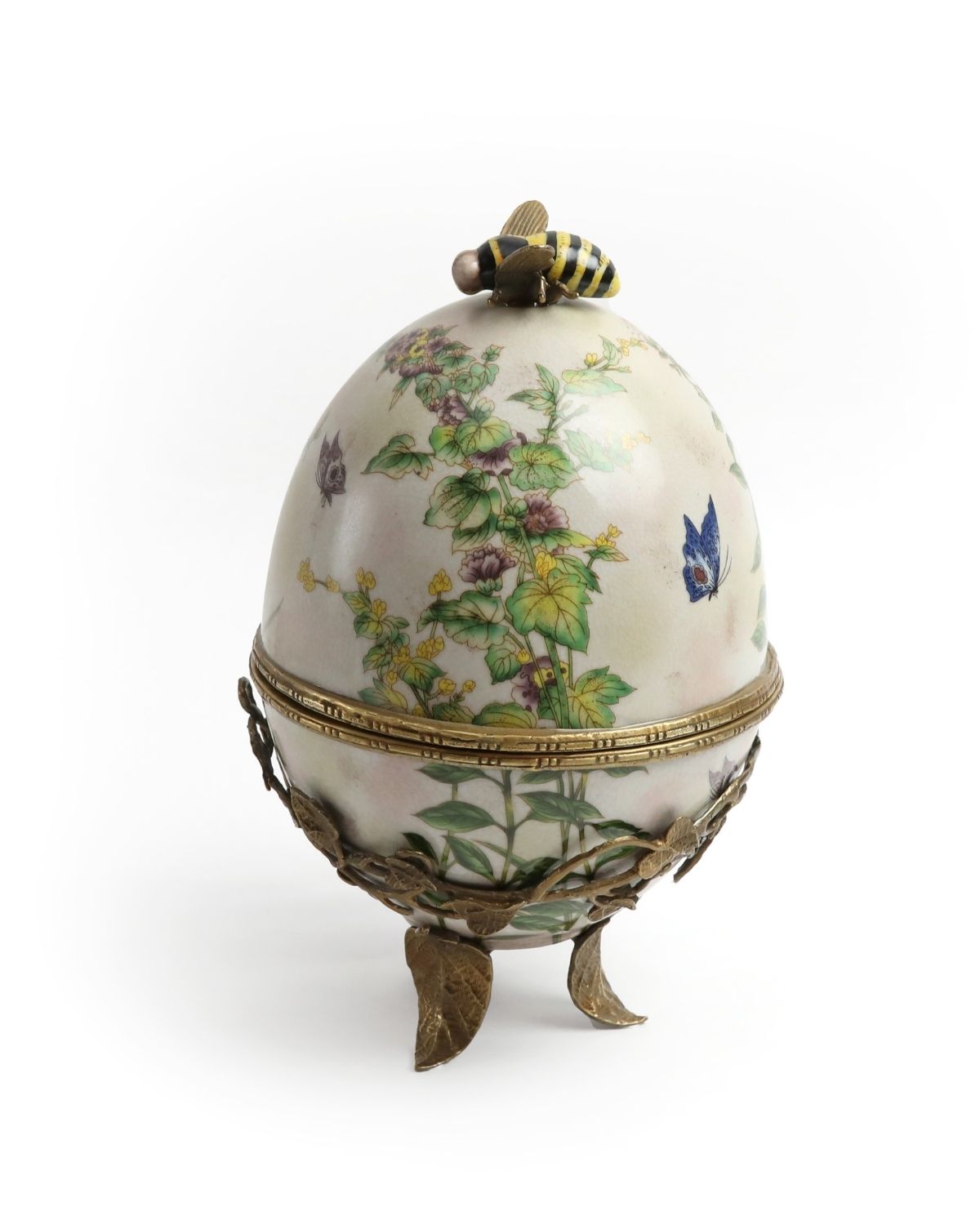 Cappelliera con Uovo di Porcellana Ape Regina